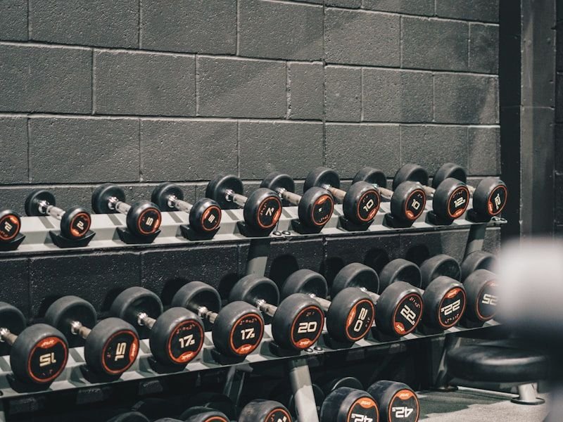 Kettlebells arranged along the functional training area