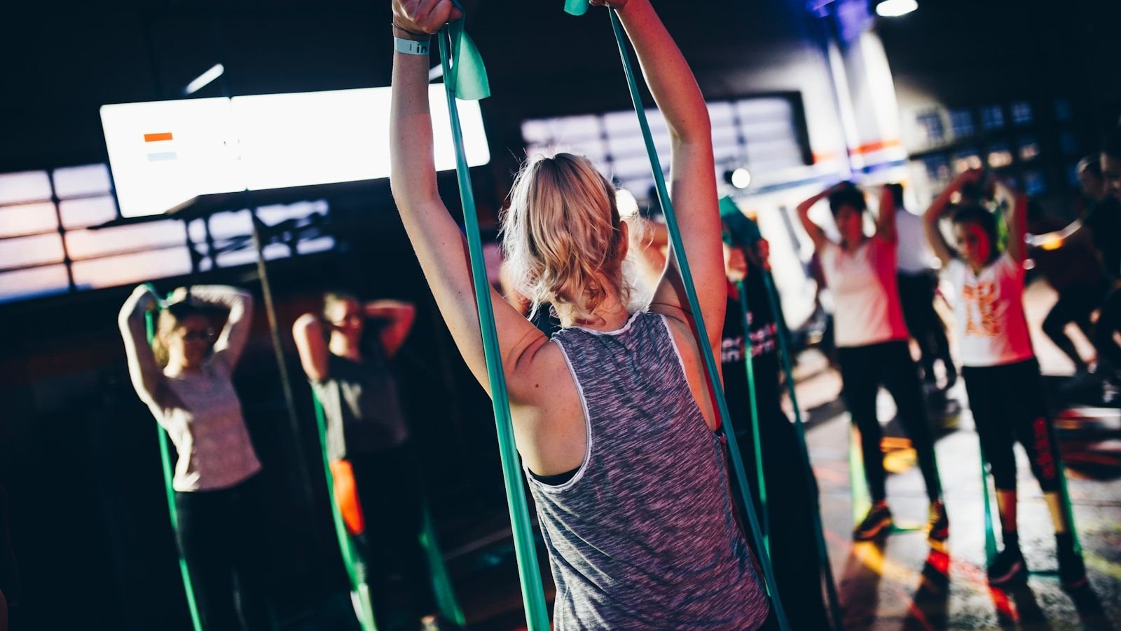 Members training together during a group class